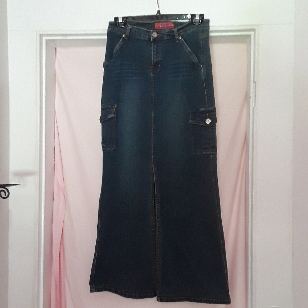 Jean skirt, long